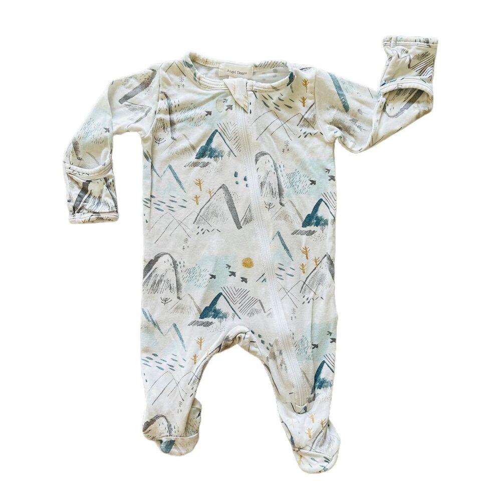 Angel Dear Newborn Footed Zip Sleeper Mountains & Birds
